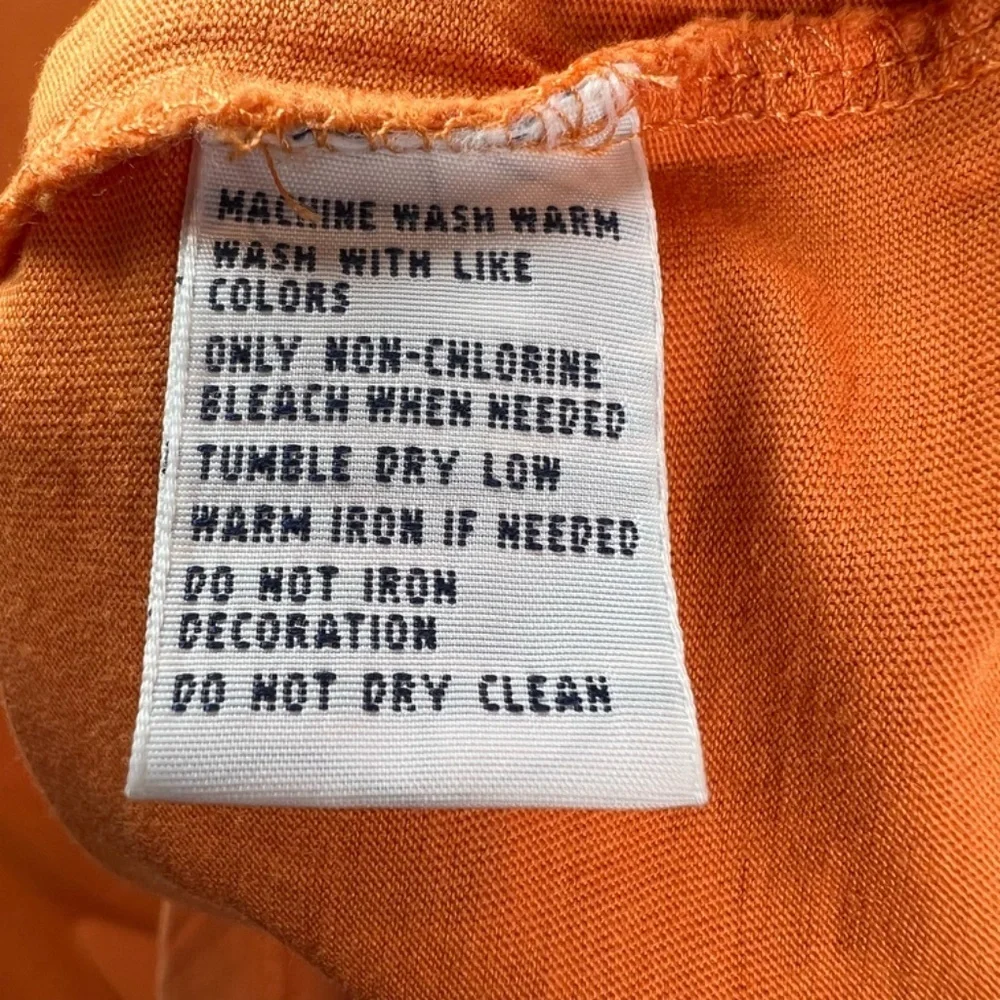 Polo Ralph Lauren V-Neck T-Shirt Orange Cotton Blue Embroidered Pony Mens Sz XXL